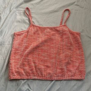 Loft pink and white Tank Top Large